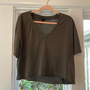 Wild Fable Green V-Neck Shirt
